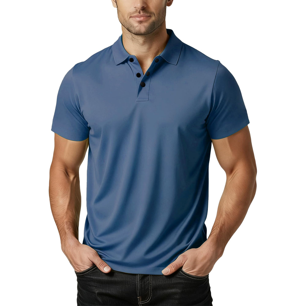 Polo Shirts for Men: Quick Dry Moisture Wicking High Elasticity Convenient Slim Fit Polo Runs Small