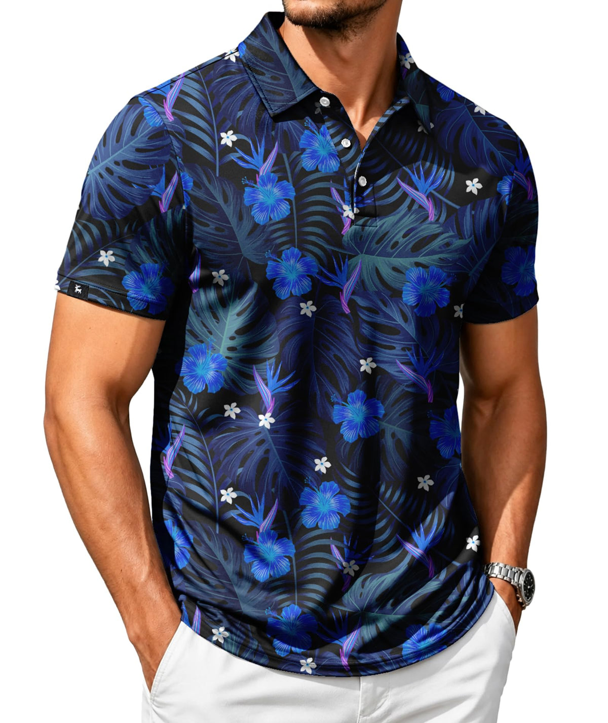 SWISSWELL Men's Moisture Wicking Performance Collared Short Sleeve Golf Shirt