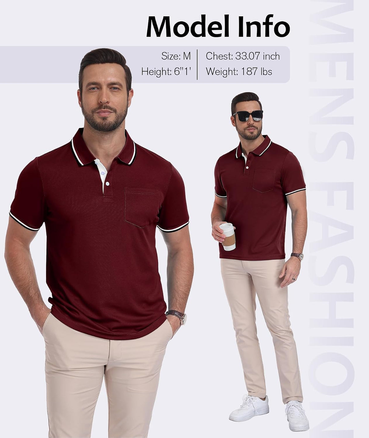 SWISSWELL 5 Pack Mens Polo Shirts Short Sleeve with Pocket Performance Golf Polos for Men Casual Collared Athletic T-Shirt