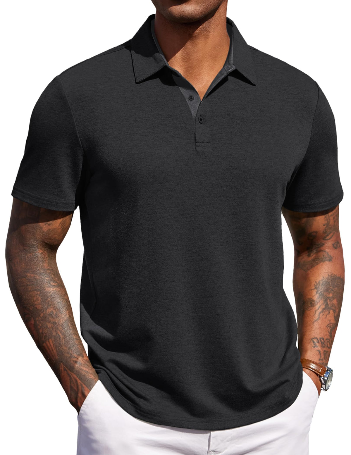 COOFANDY Mens Polo Shirts Short Sleeve Casual Summer Polo Tee Collared Tops