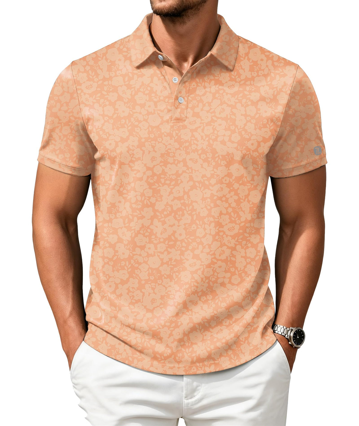 ZITY Mens Golf Shirts Short Sleeve Print Moisture Wicking Polo Shirt