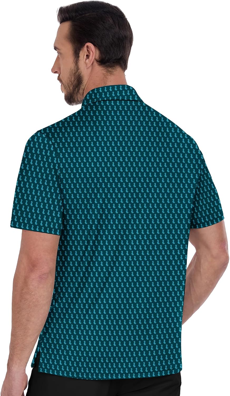 ZITY Mens Golf Shirts Short Sleeve Print Moisture Wicking Polo Shirt