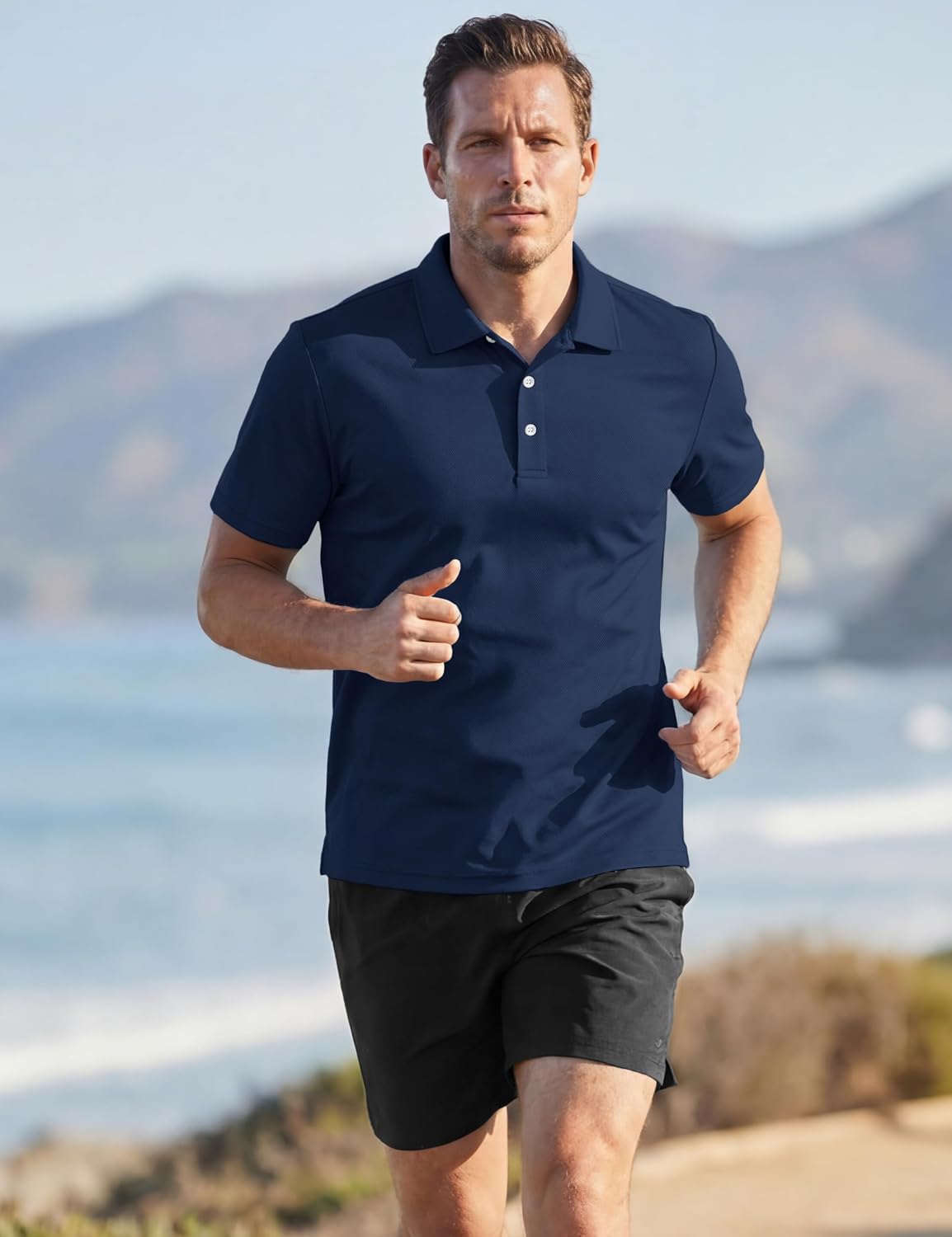 TACVASEN Mens Polo Shirt Short Sleeve Dry Fit Golf Collar Shirt Work Tshirt