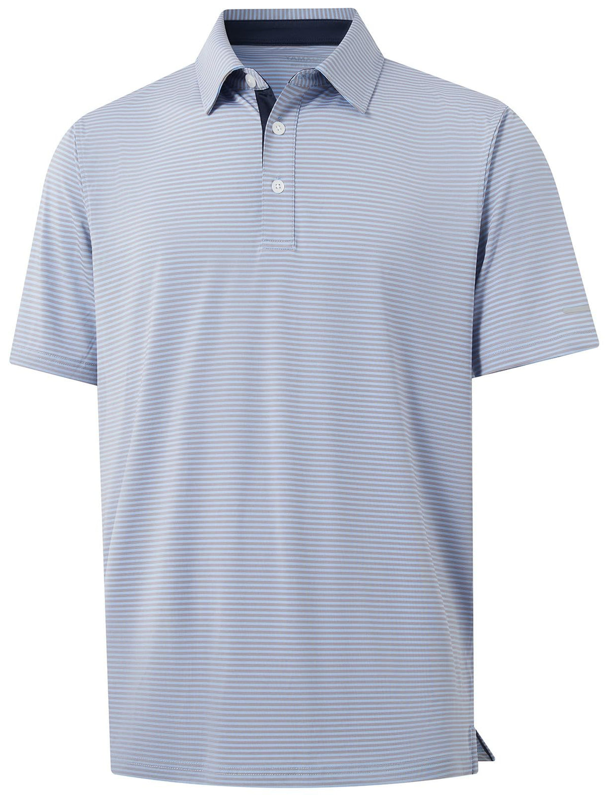 Golf Shirts for Men - Dry Fit Moisture Wicking Short Sleeve Performance Sport Casual Striped Collared Mens Polo Shirt