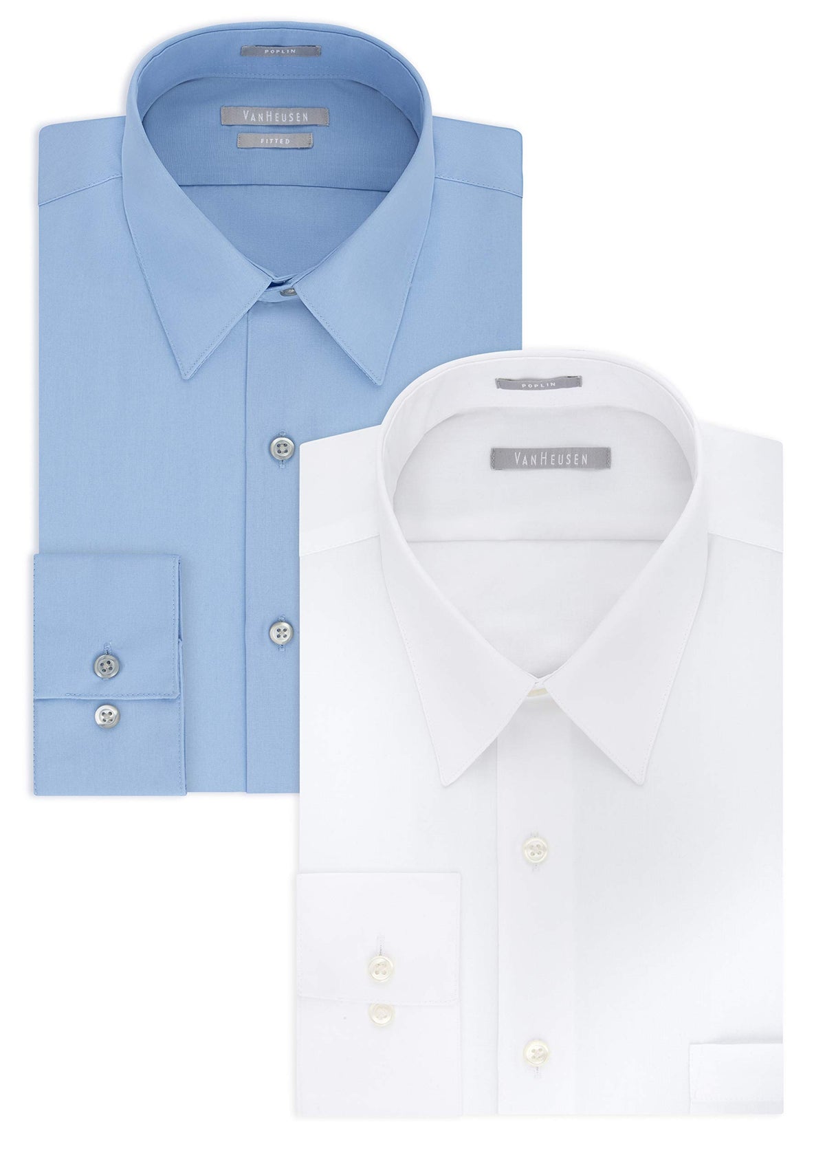 Van Heusen Men's Dress Shirt Fitted Poplin Solid