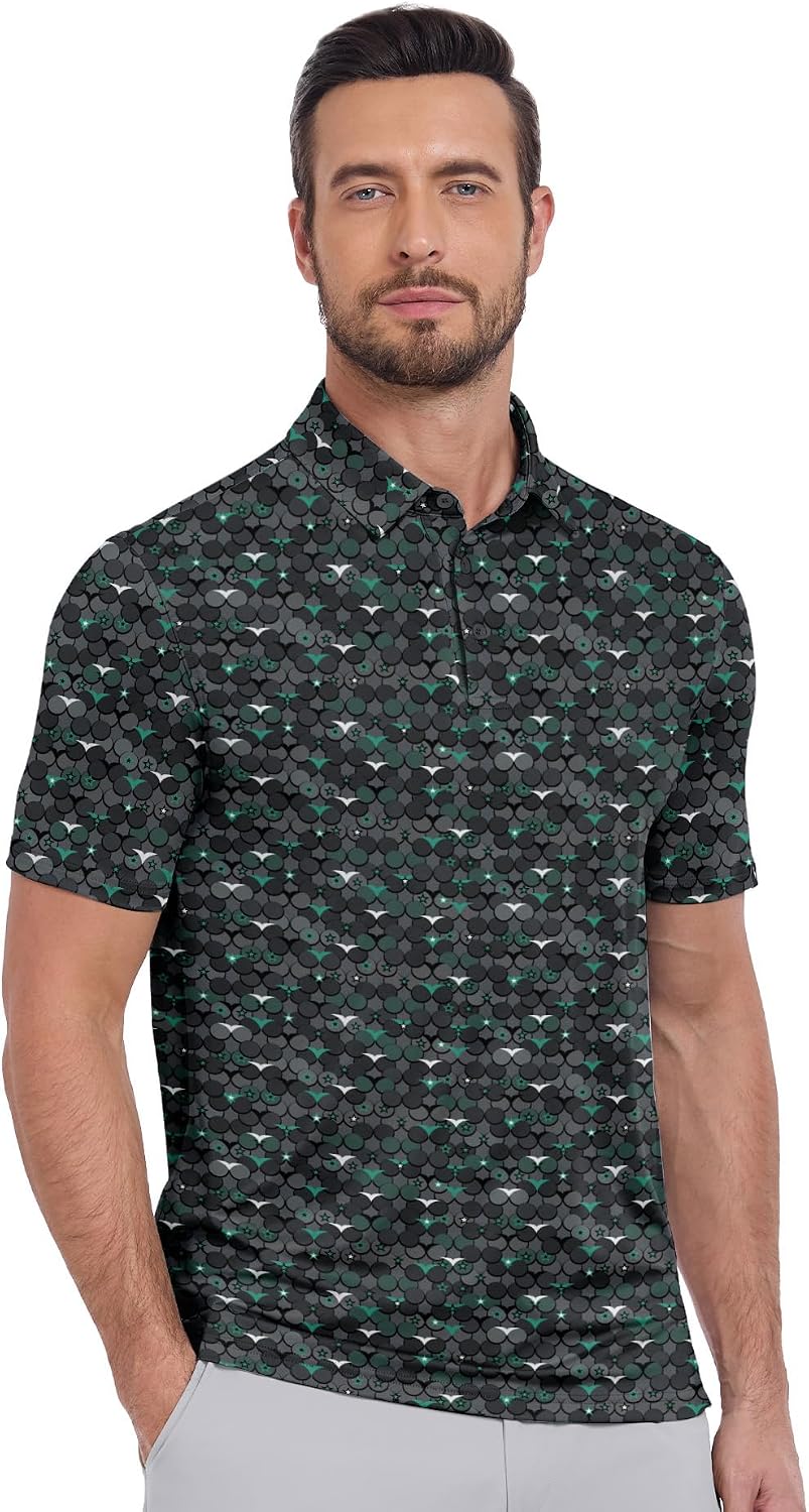 SWISSWELL Men's Moisture Wicking Performance Collared Short Sleeve Golf Shirt