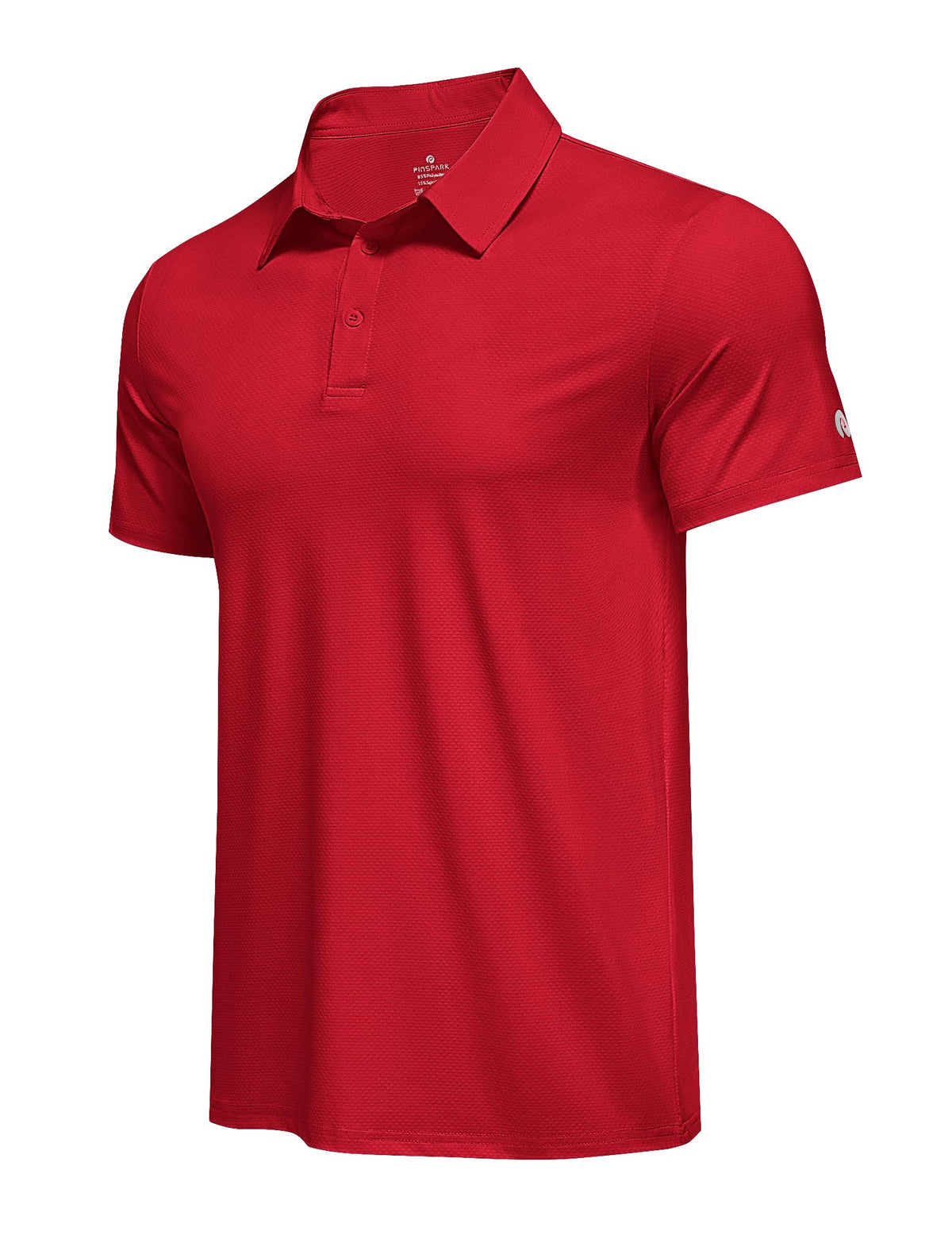 PINSPARK Men's Golf Polo Shirts UPF 50+ Moisture Wicking Collared Shirts