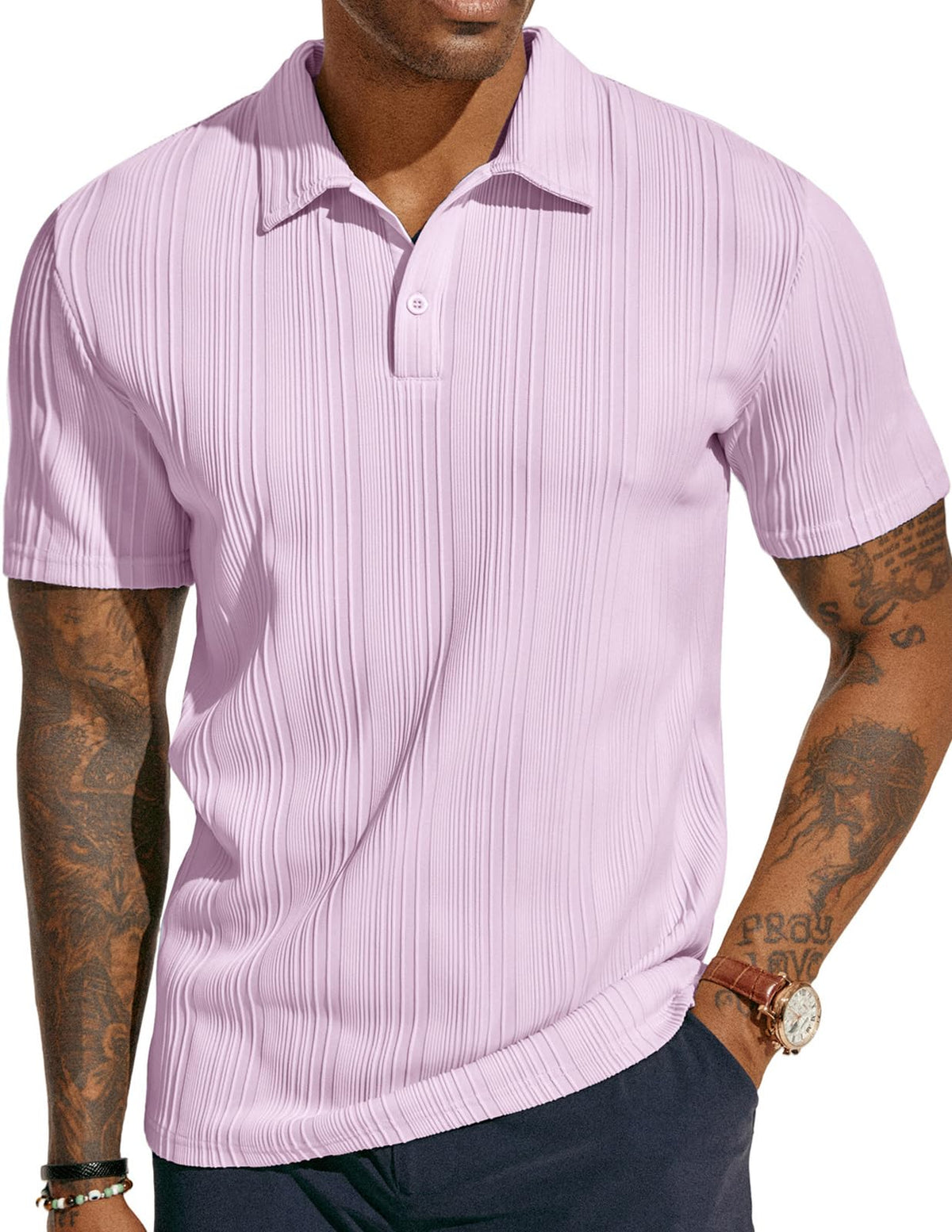 PJ PAUL JONES Mens Polo Shirts Short Sleeve Textured Knit Polos