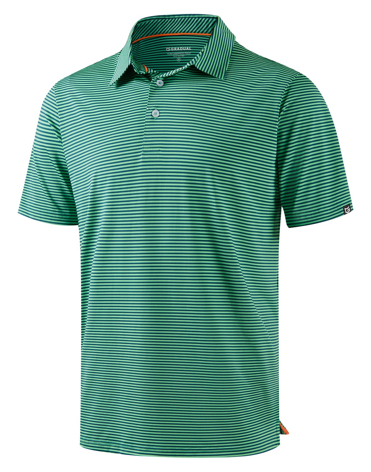 Mens Golf Shirt Dry Fit Performance Short Sleeve Striped Polo Shirts