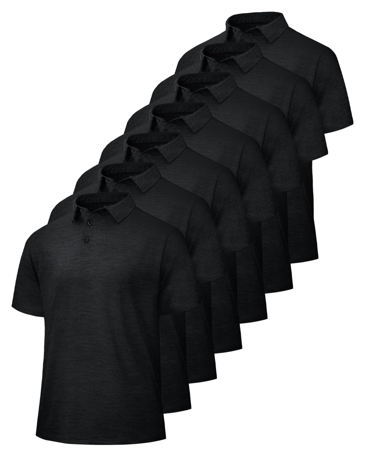 BOOJO 5 Pack Polo Shirts for Men - Quick Dry Moisture Wicking Performance Short Sleeve Mens Golf Shirts for Work Athletic