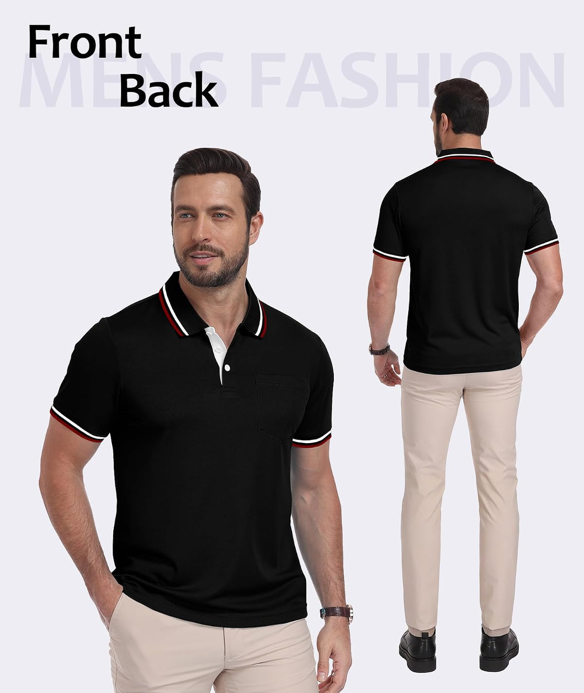 ZITY Men Polo Shirts Short Sleeve Athletic Golf Polos with Pocket