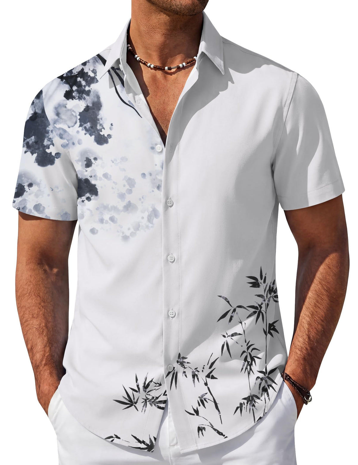COOFANDY Mens Hawaiian Shirt Short Sleeve Button Down Beach Vacation Shirt Retro Summer Tropical Shirts