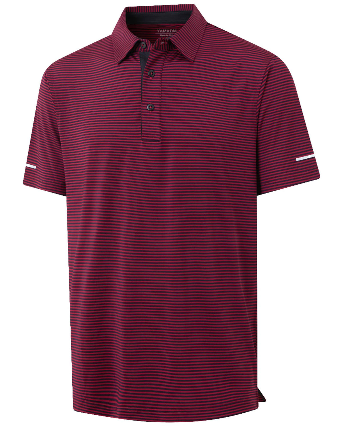 Golf Shirts for Men - Dry Fit Moisture Wicking Short Sleeve Performance Sport Casual Striped Collared Mens Polo Shirt