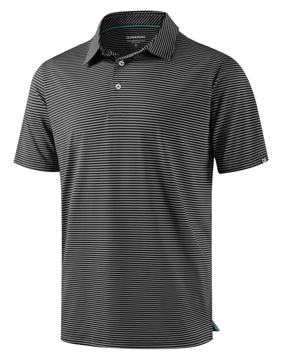 Mens Golf Shirt Dry Fit Performance Short Sleeve Striped Polo Shirts