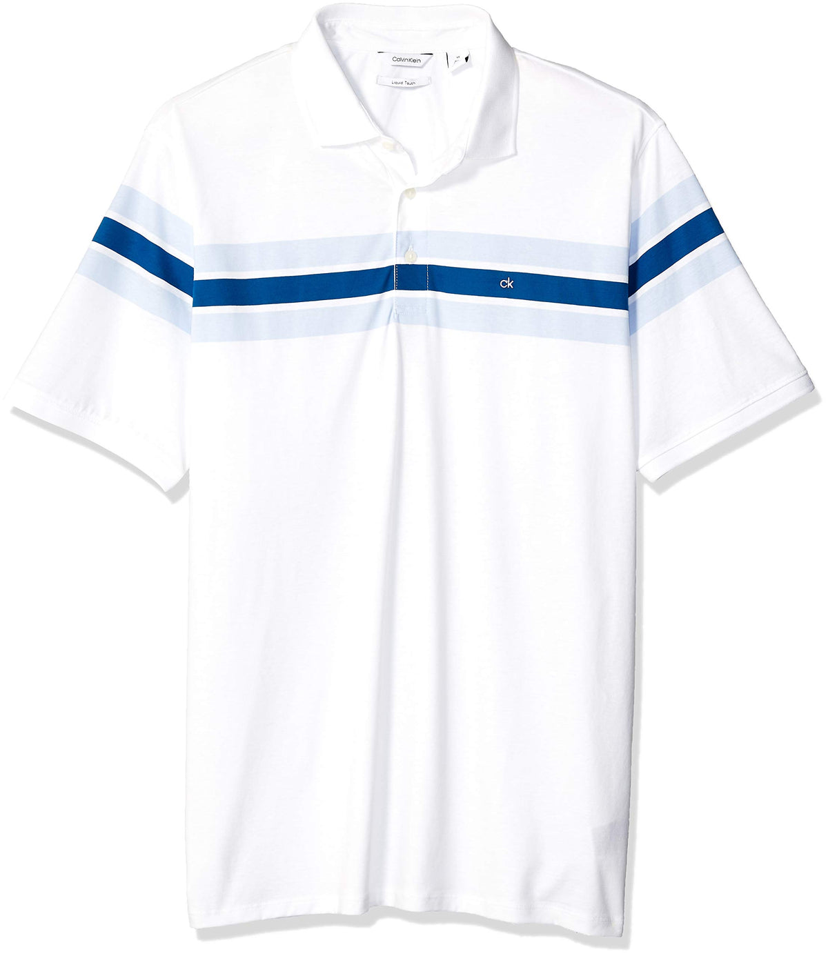 Calvin Klein Men's Liquid Touch Polo Stripe with UV Protection