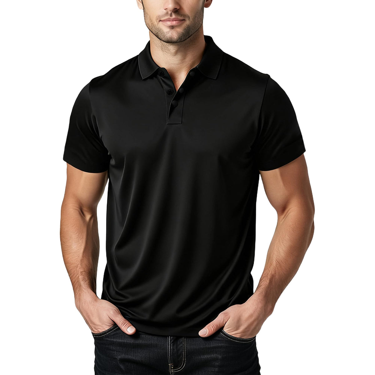 Polo Shirts for Men: Quick Dry Moisture Wicking High Elasticity Convenient Slim Fit Polo Runs Small