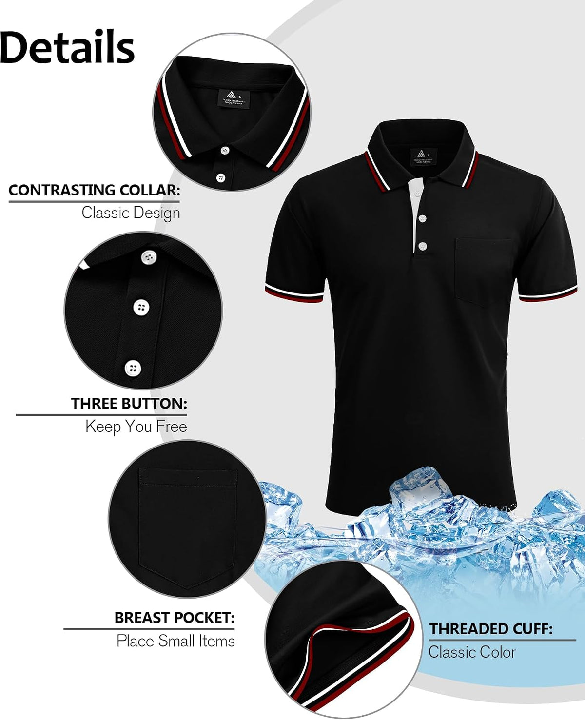 ZITY Men Polo Shirts Short Sleeve Athletic Golf Polos with Pocket