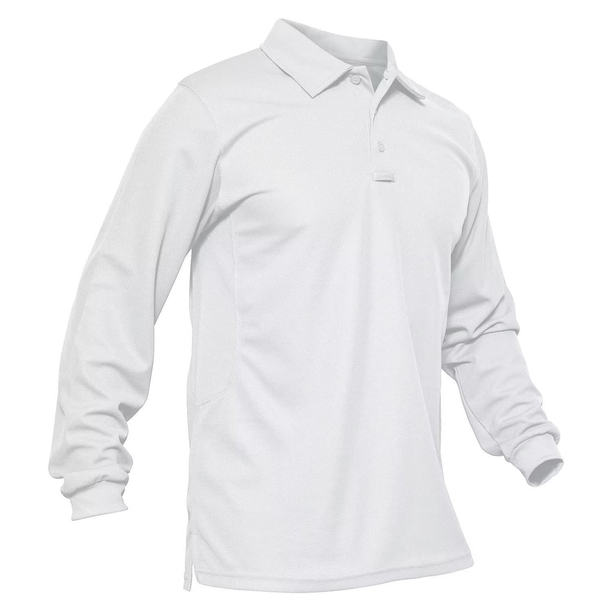 MAGCOMSEN Men's Polo Shirts 3 Button Quick Dry Performance Long Sleeve Tactical Shirts Pique Jersey Golf Shirt