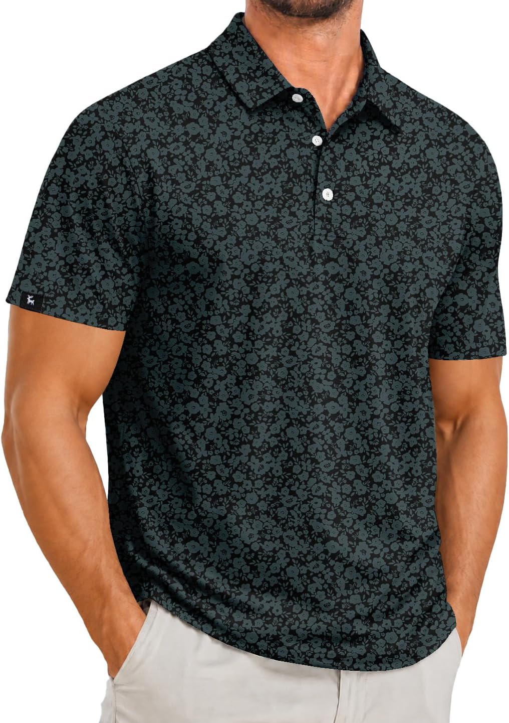 ZITY Men's Golf Polo Shirts Short Sleeve Print Patterns Moisture Wicking
