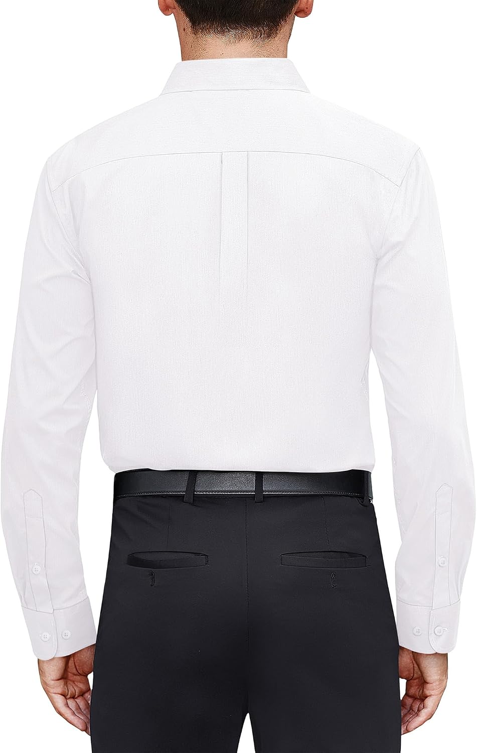 J.VER Men's Dress Shirts Stretch Stain Shield Long Sleeve Solid Formal Shirt Business Casual Button Down Shirts