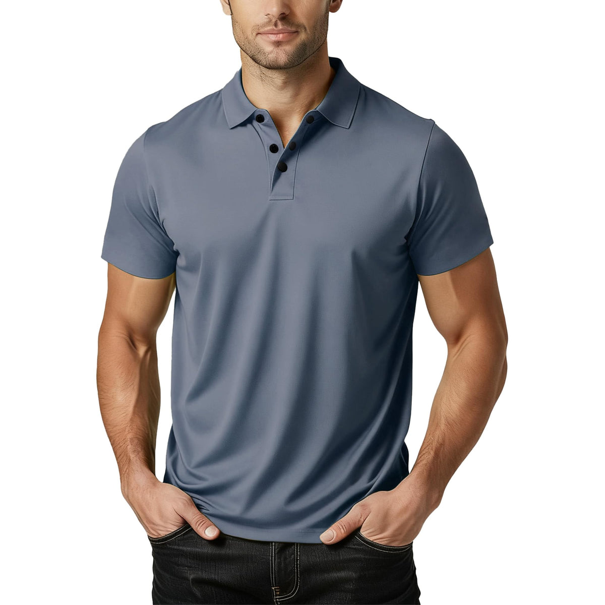 Polo Shirts for Men: Quick Dry Moisture Wicking High Elasticity Convenient Slim Fit Polo Runs Small