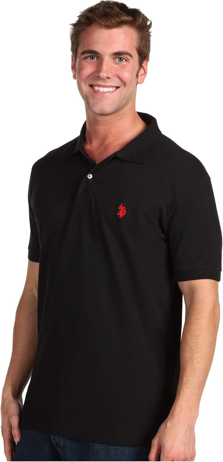 U.S. Polo Assn. Men's Classic Polo Shirt, Two-Button Closure Pique Polo Shirt, Summer Fashion Golf Shirt