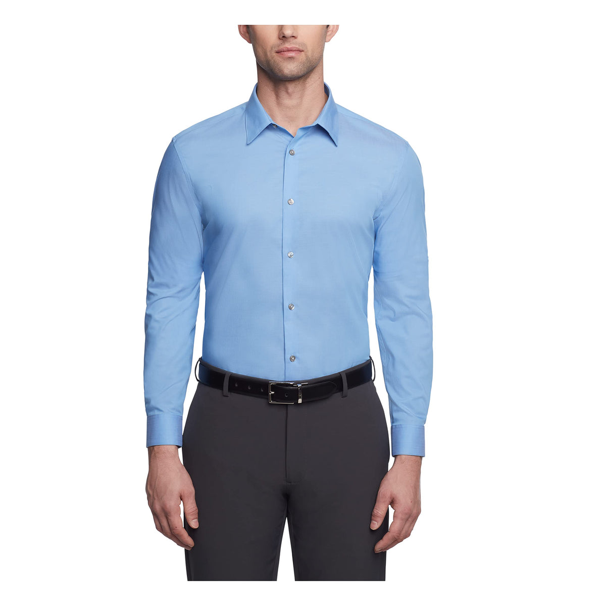 Calvin Klein Men's Slim Fit Non-Iron Herringbone Dress Shirt