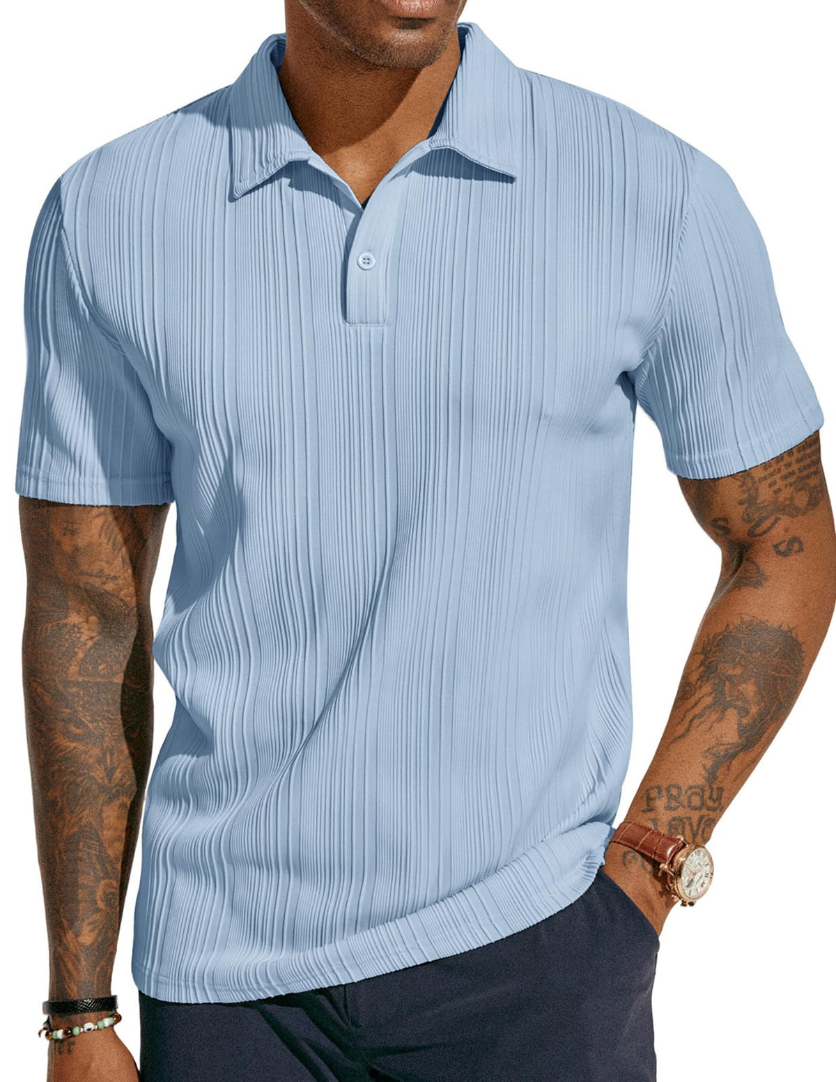 PJ PAUL JONES Mens Polo Shirts Short Sleeve Textured Knit Polos