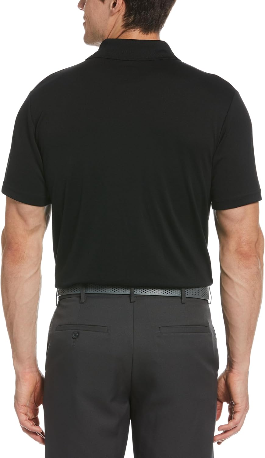 PGA Tour Men's Airflux Solid Mesh Short Sleeve Classic Golf Polo Shirt