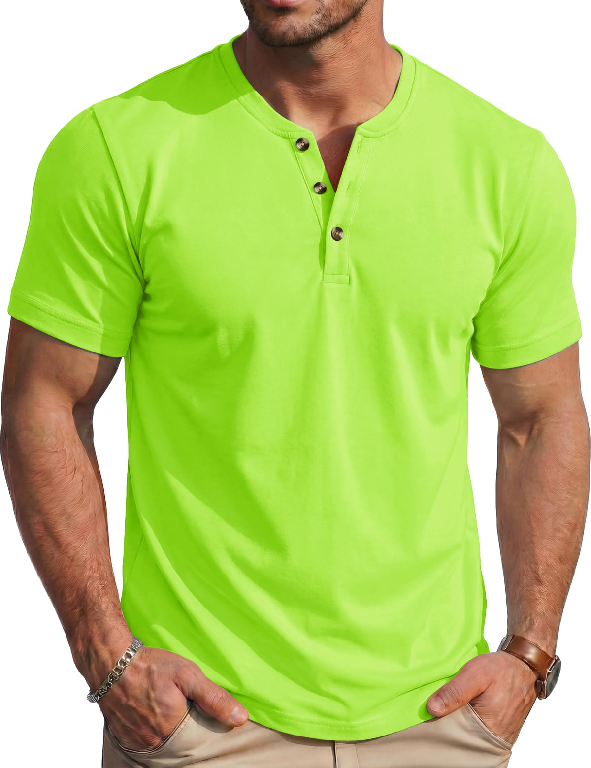MAGCOMSEN Men's Henley Short Sleeve Shirt Moisture Wicking Lightweight Cotton T-Shirts Casual Summer Basic Tee Shirt