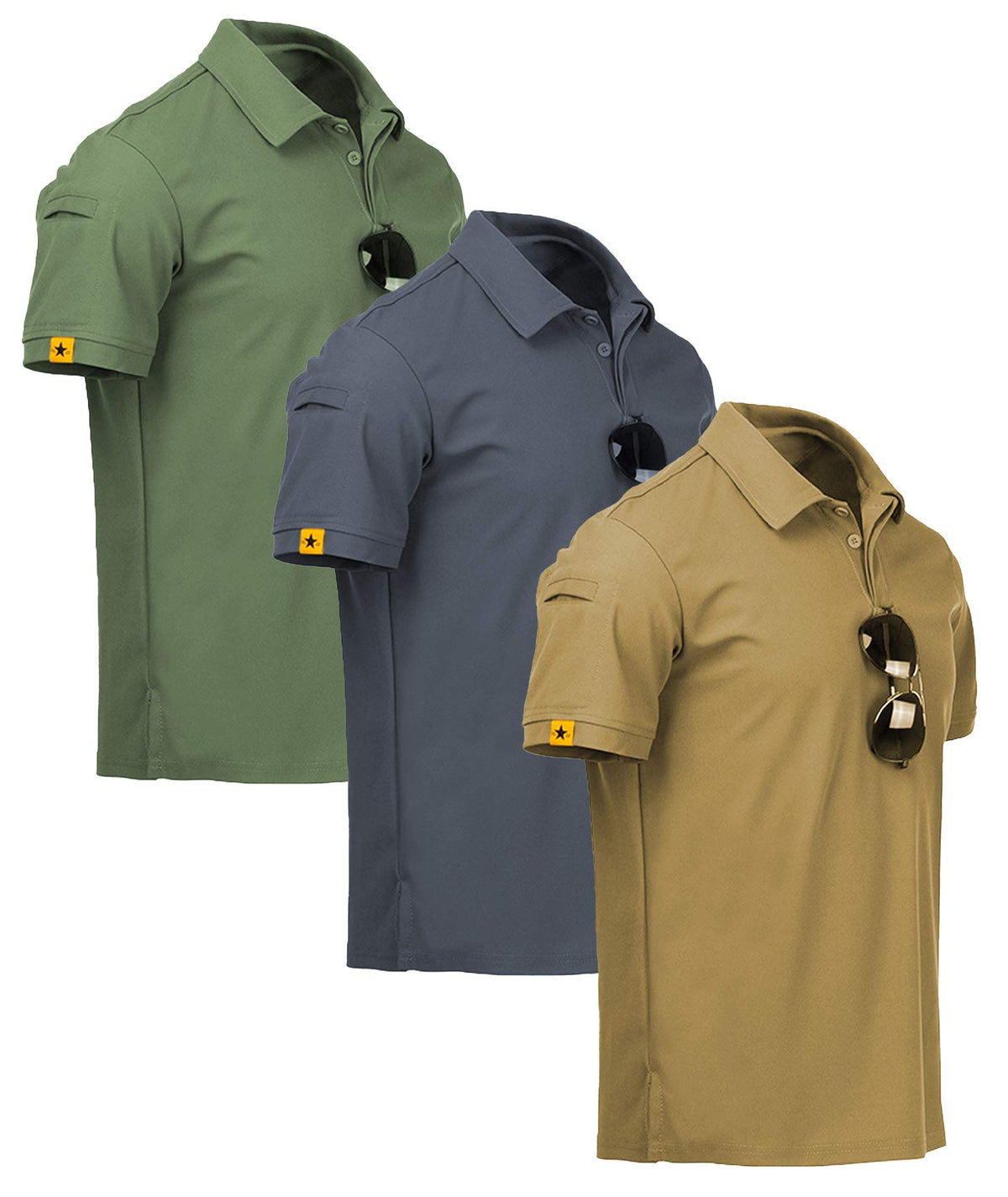 ZITY 3 Pack Mens Golf Polo Shirts Short Sleeve Business Casual T-Shirts