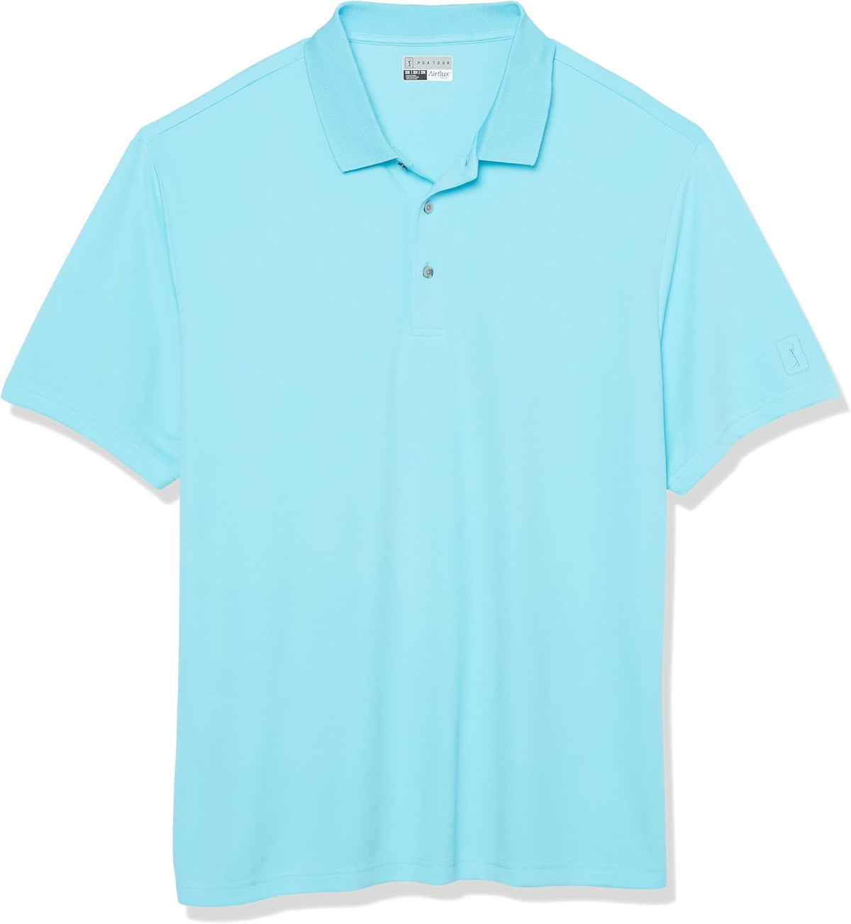 PGA Tour Men's Airflux Solid Mesh Short Sleeve Classic Golf Polo Shirt