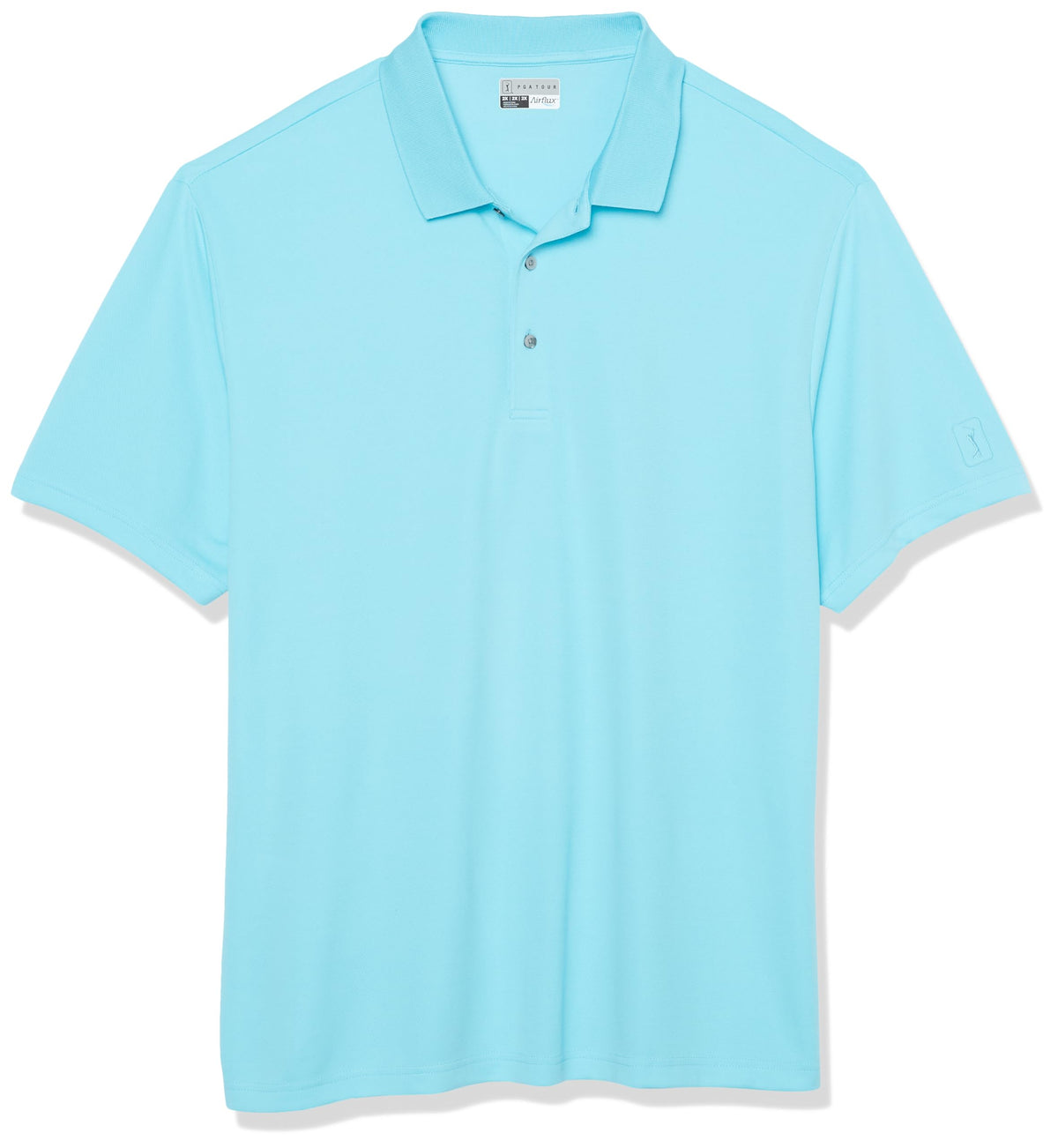 PGA Tour Men's Airflux Solid Mesh Short Sleeve Classic Golf Polo Shirt
