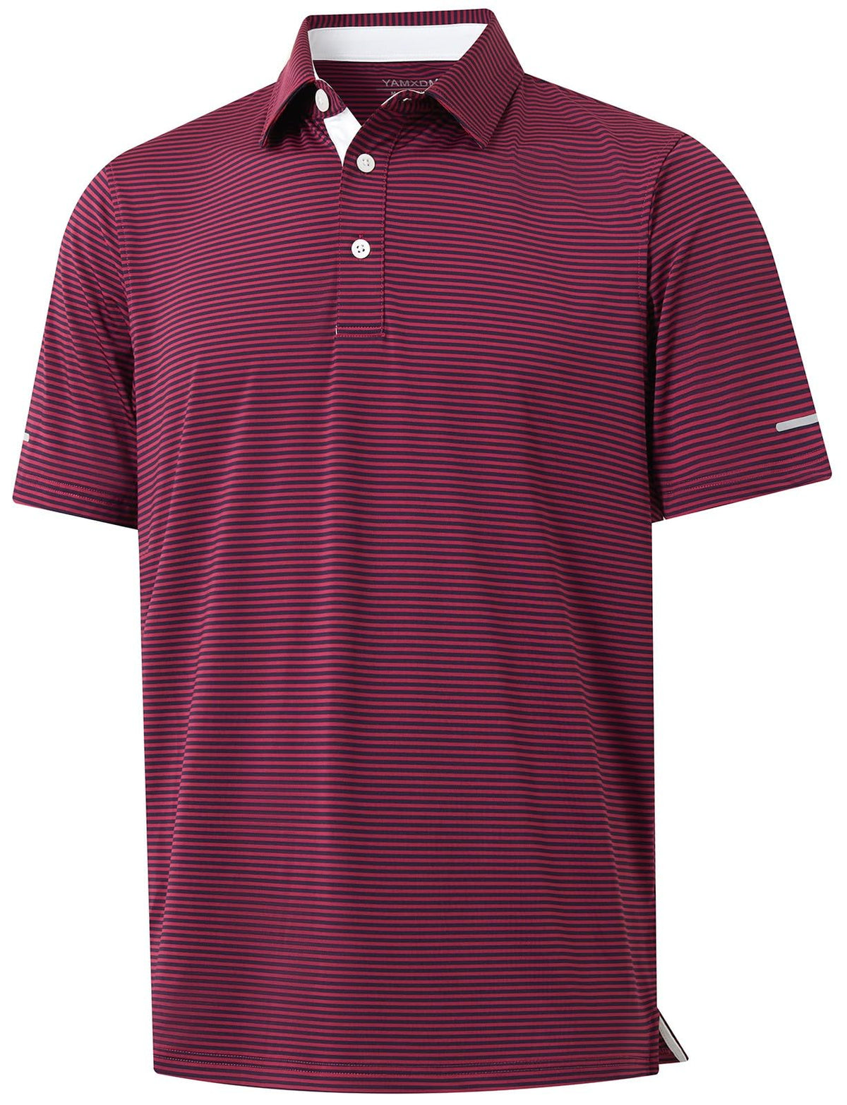 Golf Shirts for Men - Dry Fit Moisture Wicking Short Sleeve Performance Sport Casual Striped Collared Mens Polo Shirt
