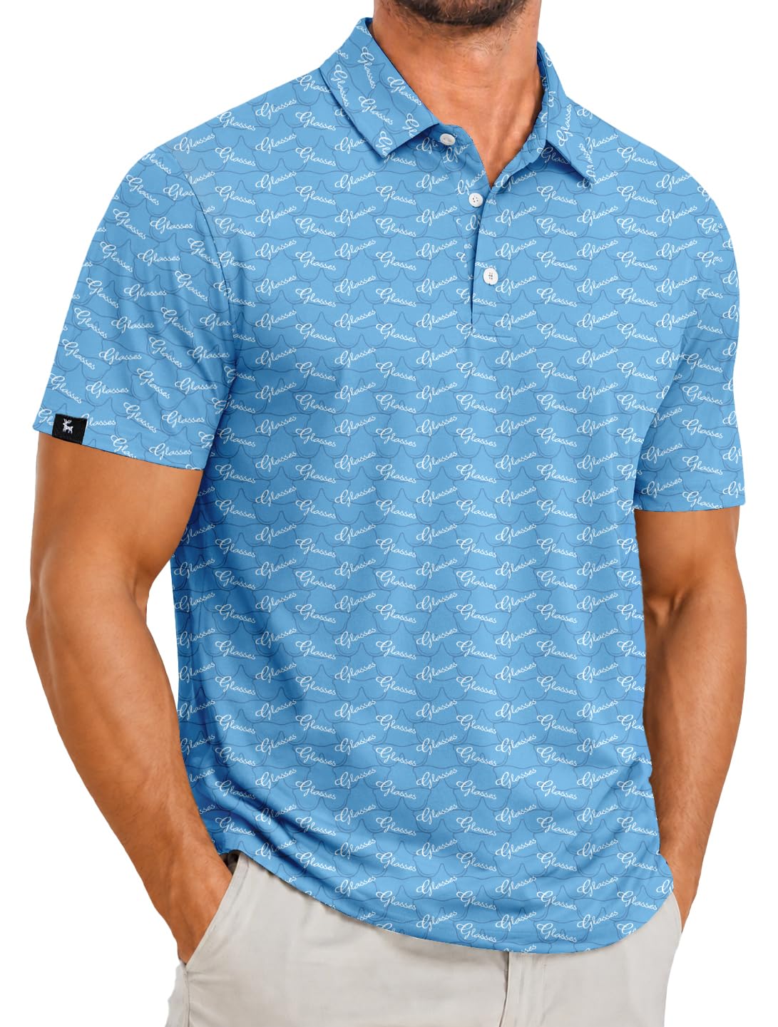 ZITY Men's Golf Polo Shirts Short Sleeve Print Patterns Moisture Wicking