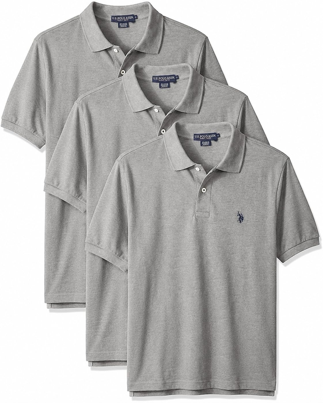 U.S. Polo Assn. Men's Classic Polo Shirt, Two-Button Closure Pique Polo Shirt, Summer Fashion Golf Shirt