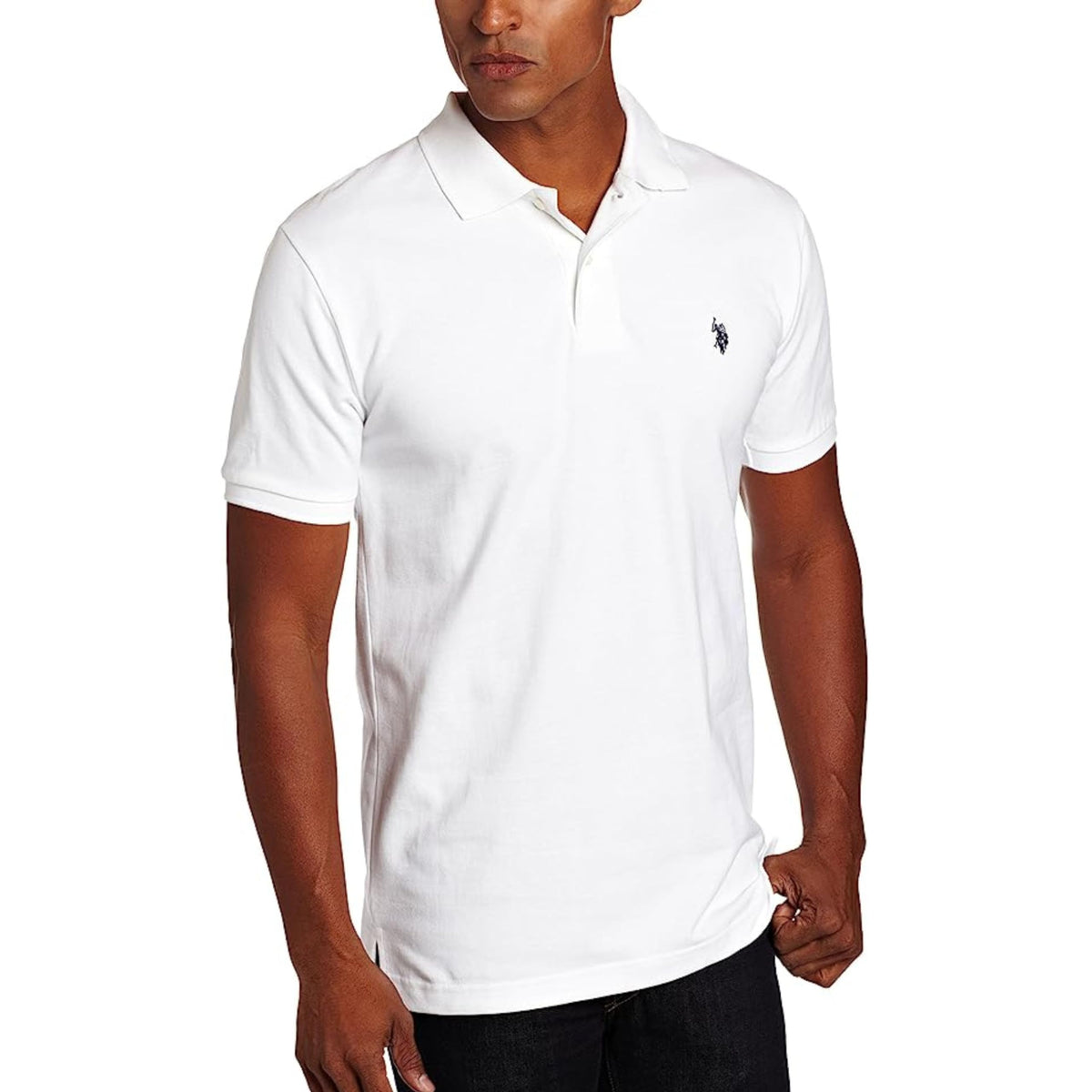 U.S. Polo Assn. Men's Classic Polo Shirt, Two-Button Closure Pique Polo Shirt, Summer Fashion Golf Shirt