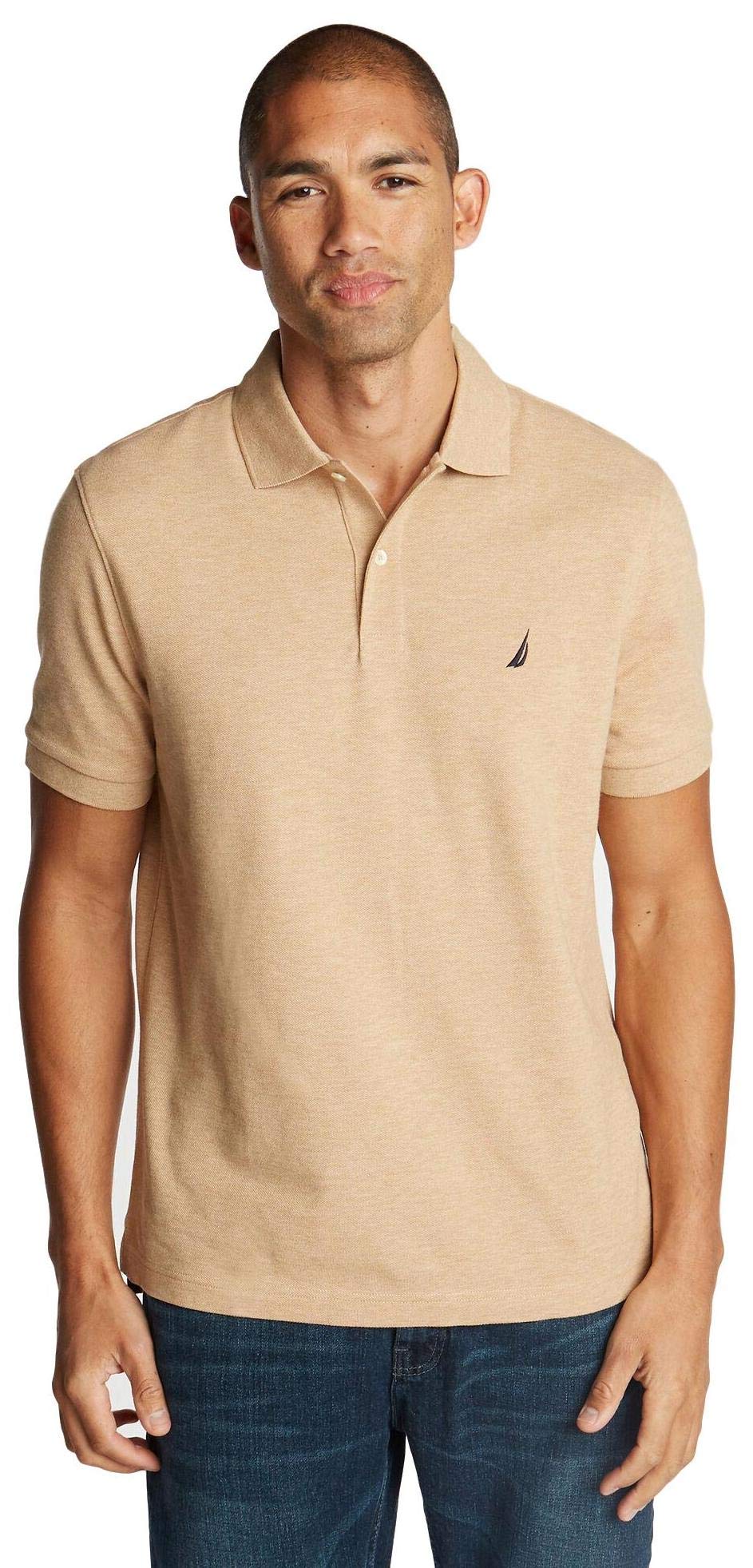 Nautica Men's Classic Short Sleeve Solid Performance Deck Polo Shirt