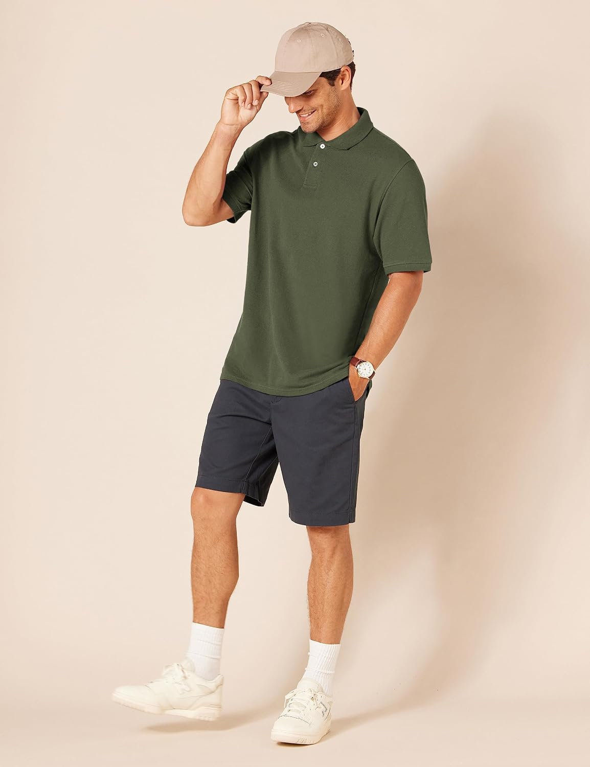Amazon Essentials Men's Regular-Fit Cotton Pique Polo Shirt, Short Sleeve (Available in Big & Tall)