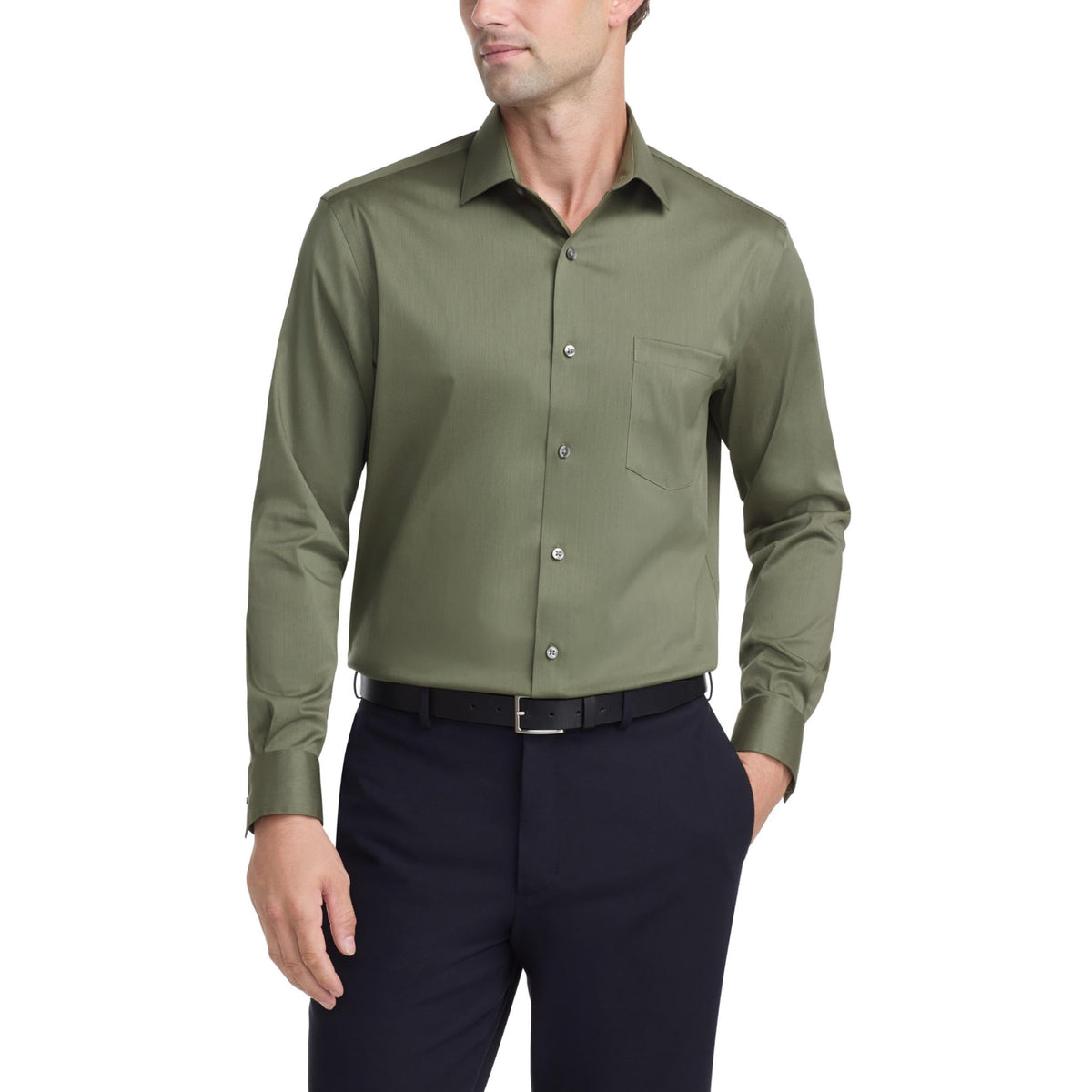 Van Heusen Men's Van Heusen Men's Dress Shirt Regular Fit Ultra Wrinkle Free Flex Collar Stretch Solid