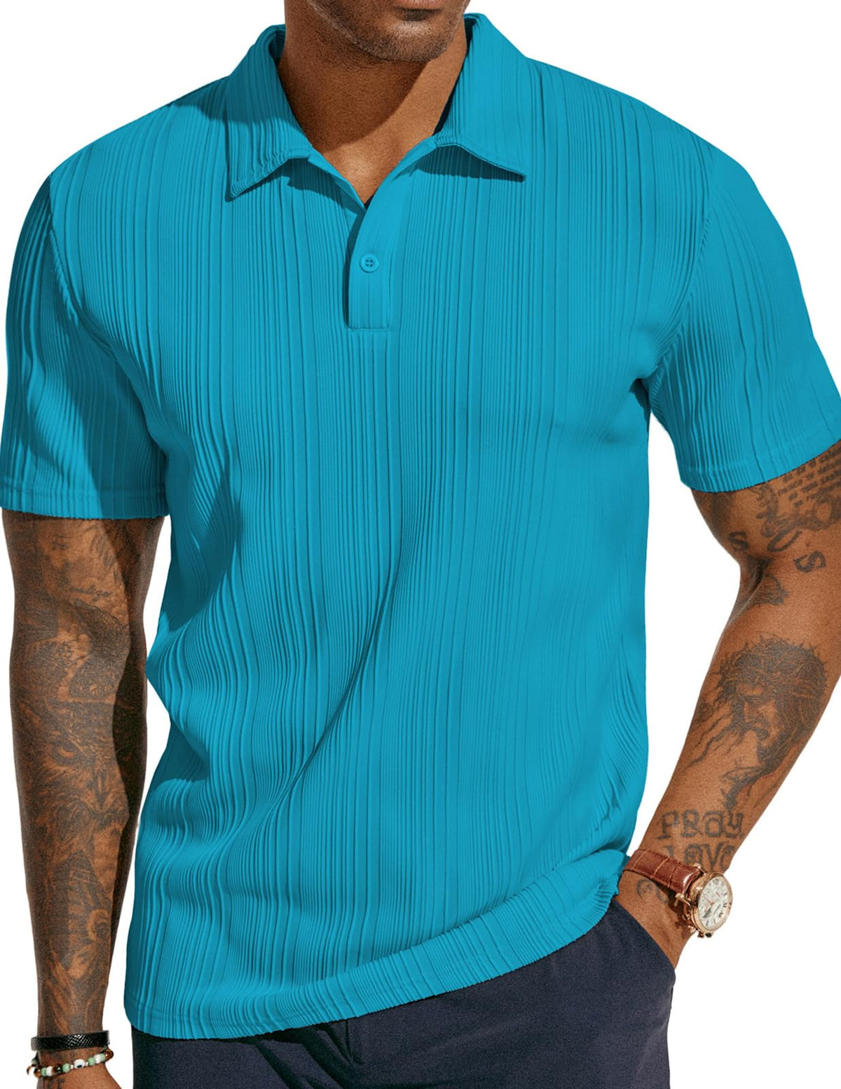PJ PAUL JONES Mens Polo Shirts Short Sleeve Textured Knit Polos