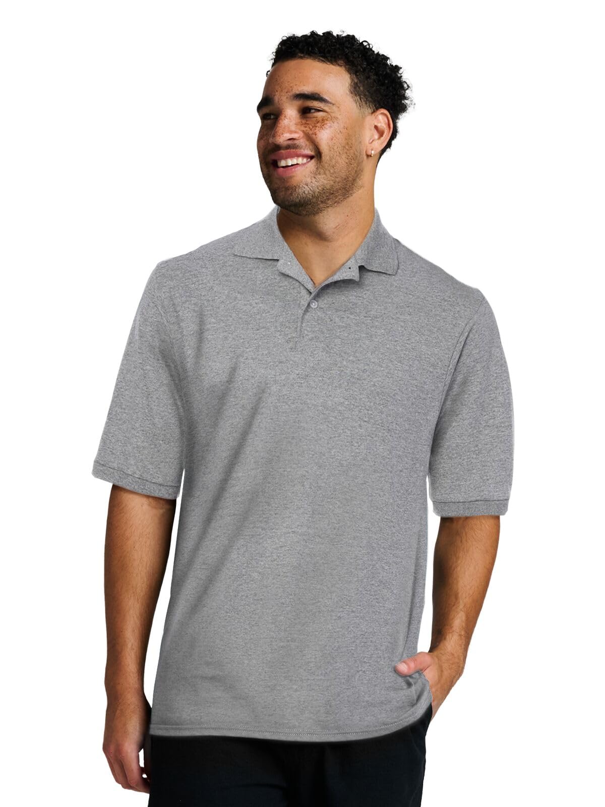 Jerzees Men's Dri Power Cotton Blend Polo Shirts, Moisture Wicking for All Day Comfort, Short or Long Sleeve