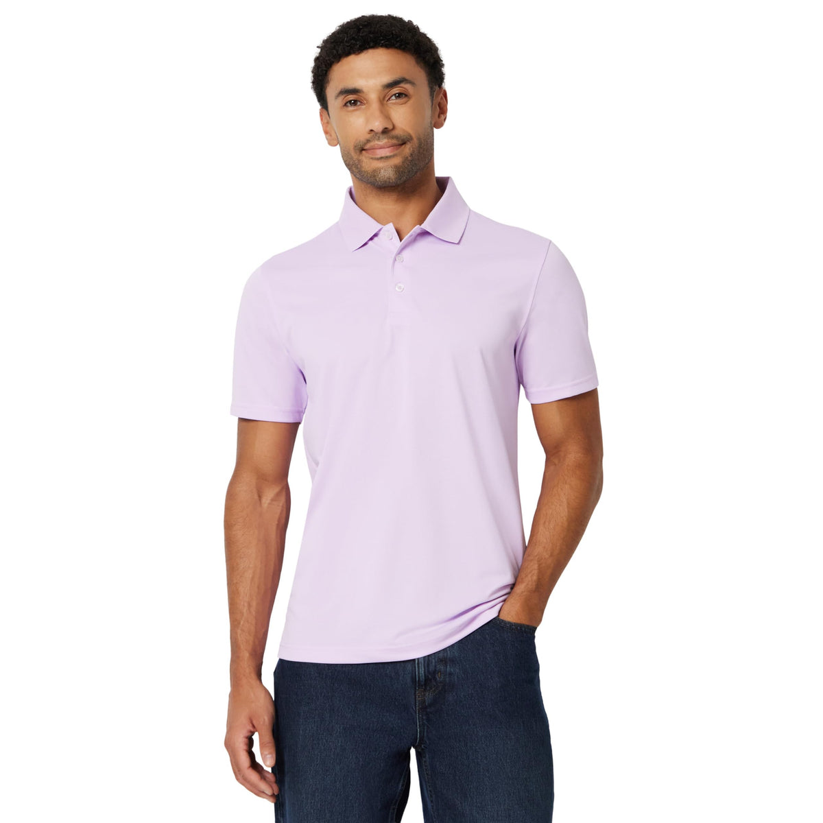 Amazon Essentials Men's Moisture Wicking Golf Polo Shirt, Short Sleeve, Slim-Fit, Quick-Dry, Active Wear