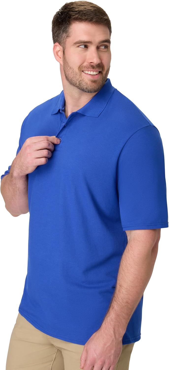 Hanes Men’s X-Temp Short Sleeve Polo Shirt, Midweight Men's Shirt