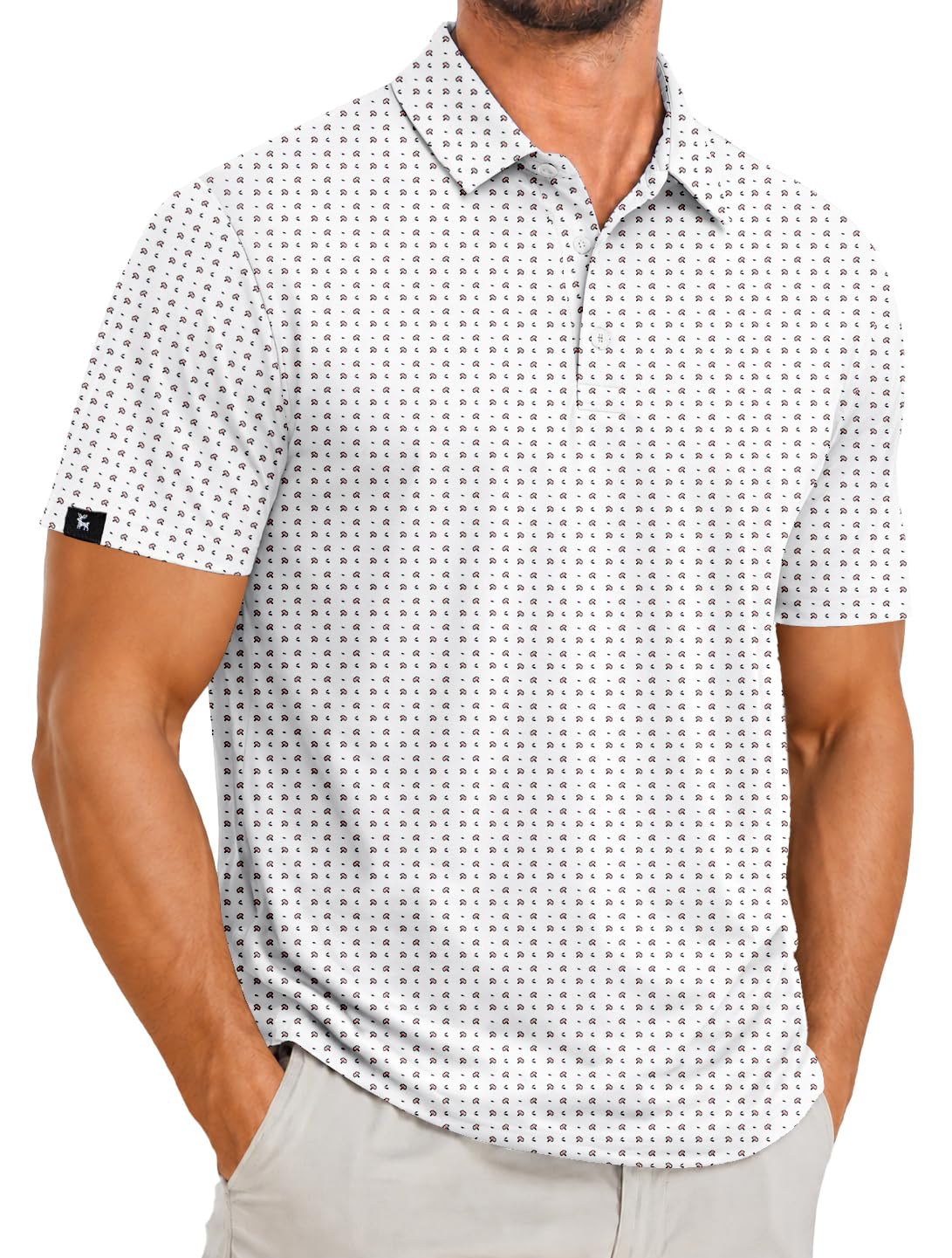 ZITY Men's Golf Polo Shirts Short Sleeve Print Patterns Moisture Wicking