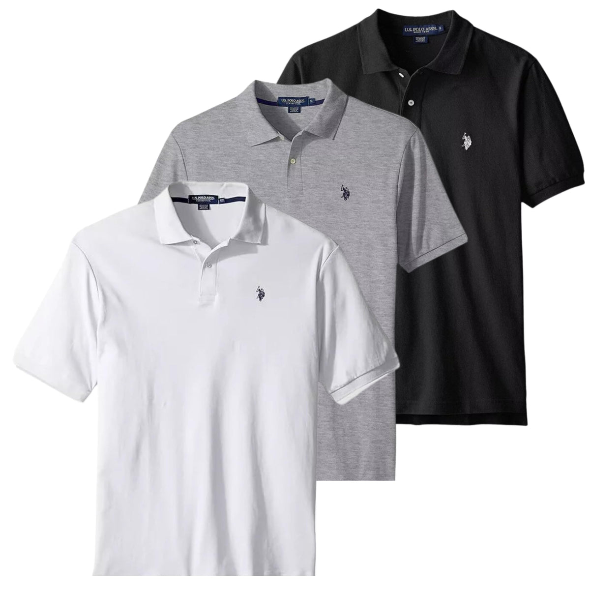 U.S. Polo Assn. 3 Pack Men's Classic Polo Shirt
