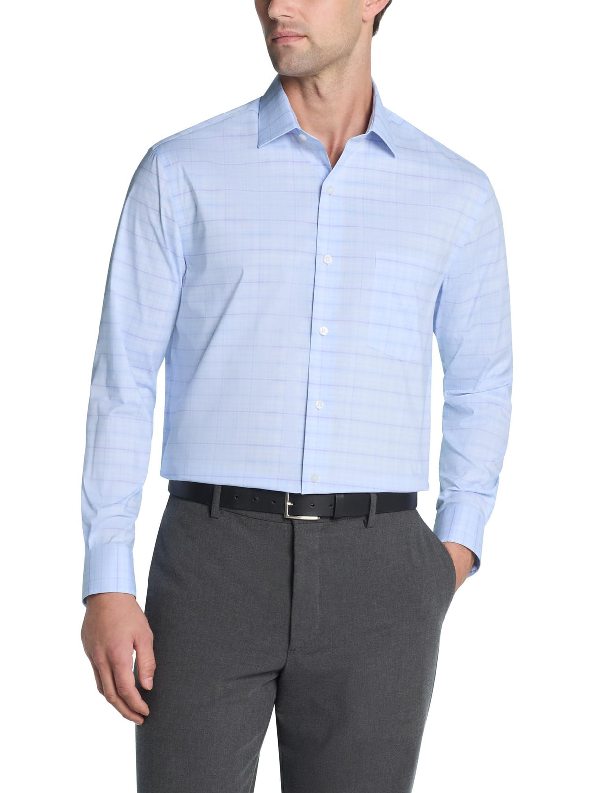 Van Heusen Men's Van Heusen Men's Dress Shirt Regular Fit Ultra Wrinkle Free Flex Collar Stretch Solid