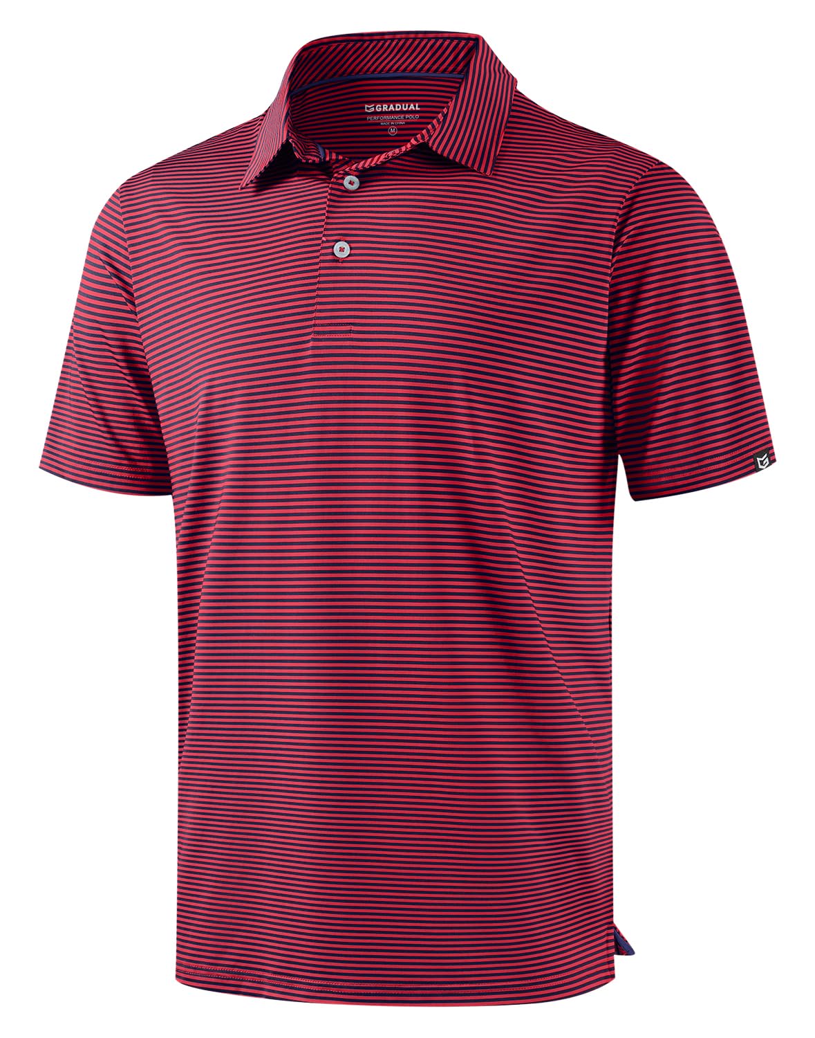 Mens Golf Shirt Dry Fit Performance Short Sleeve Striped Polo Shirts