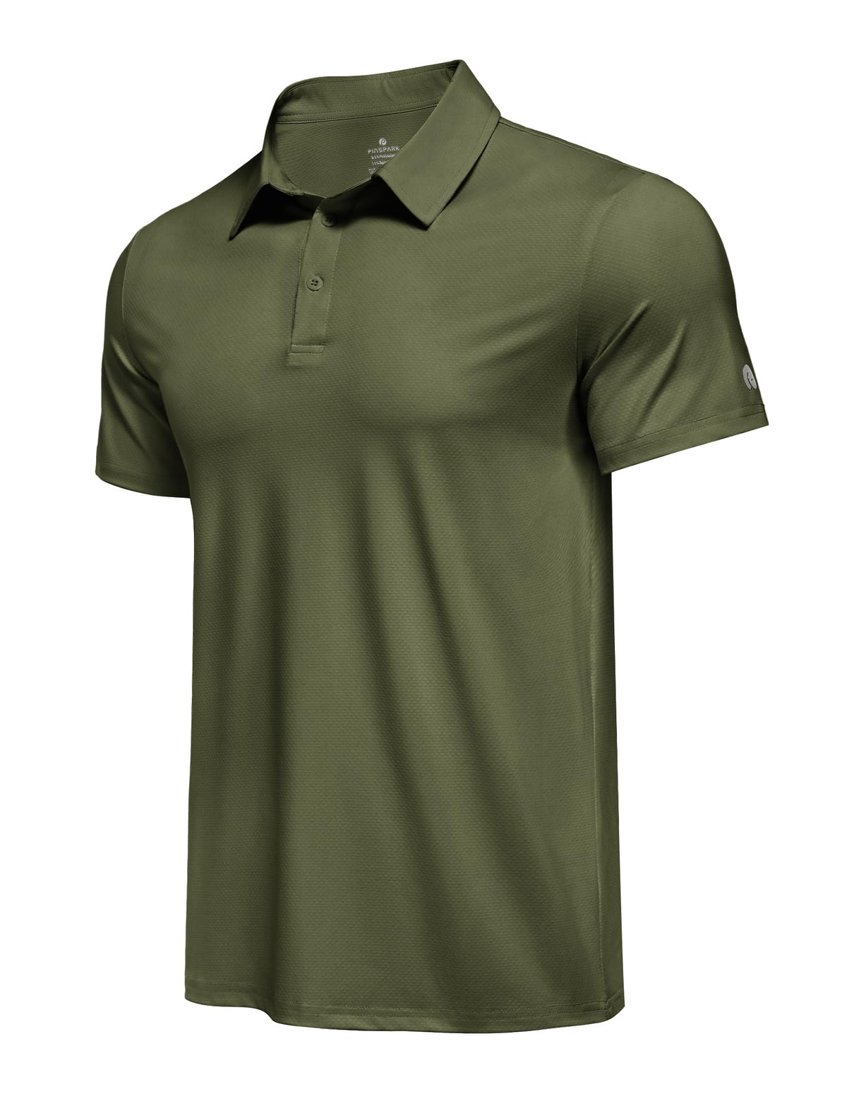PINSPARK Men's Golf Polo Shirts UPF 50+ Moisture Wicking Collared Shirts