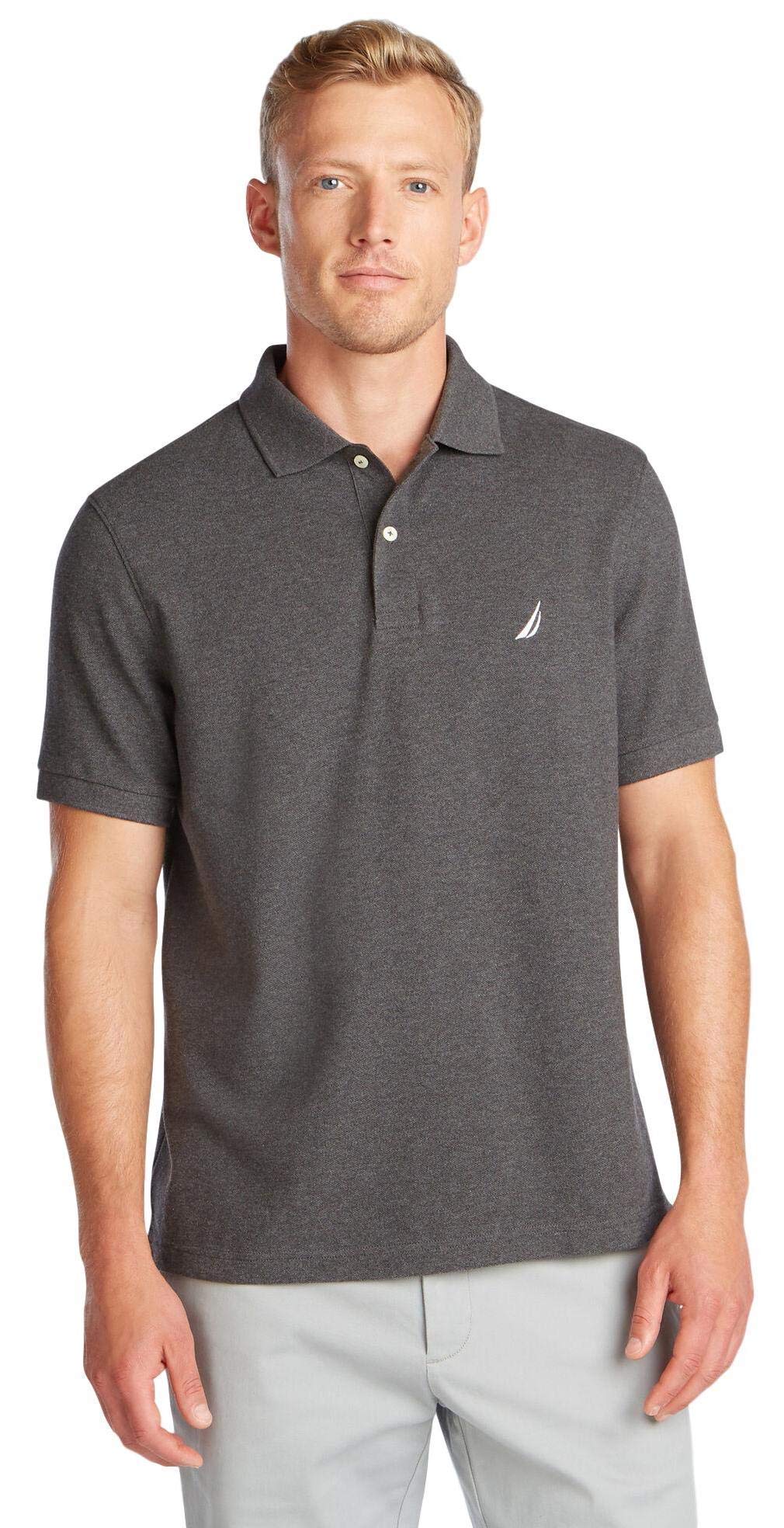 Nautica Men's Classic Short Sleeve Solid Performance Deck Polo Shirt